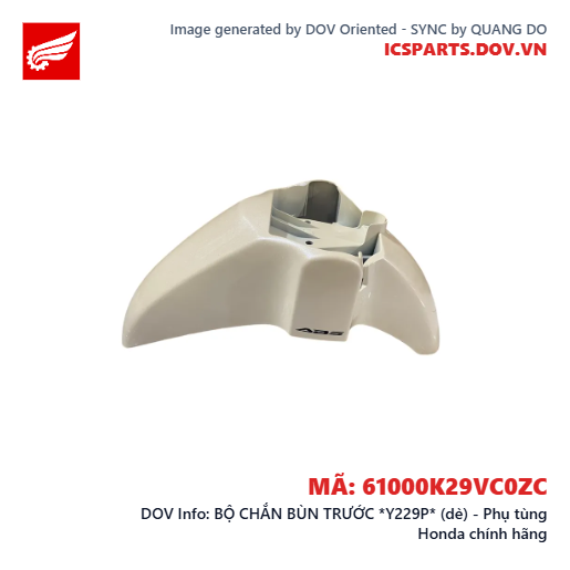 BỘ CHẮN BÙN TRƯỚC *Y229P* (dè) - Phụ tùng Honda chính hãng