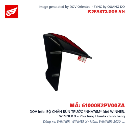 BỘ CHẮN BÙN TRƯỚC *NHA76M* (dè) WINNER, WINNER X - Phụ tùng Honda chính hãng