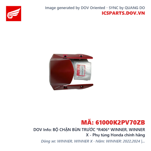 BỘ CHẶN BÙN TRƯỚC *R406* WINNER, WINNER X - Phụ tùng Honda chính hãng