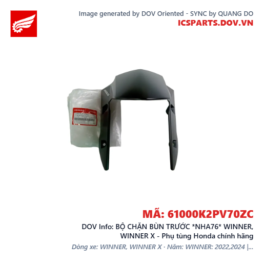 BỘ CHẶN BÙN TRƯỚC *NHA76* WINNER, WINNER X - Phụ tùng Honda chính hãng