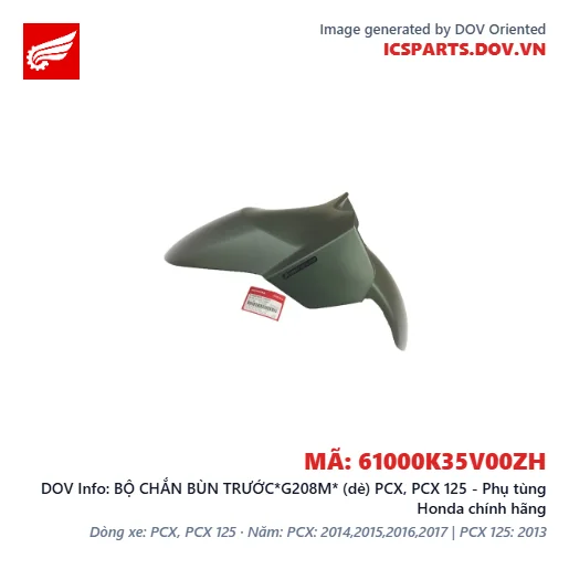 BỘ CHẮN BÙN TRƯỚC*G208M* (dè) PCX, PCX 125 - Phụ tùng Honda chính hãng