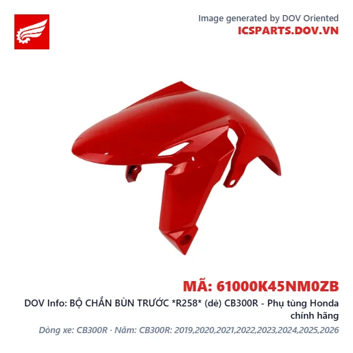 BỘ CHẮN BÙN TRƯỚC *R258* (dè) CB300R - Phụ tùng Honda chính hãng