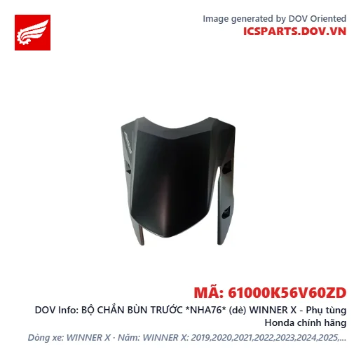 BỘ CHẮN BÙN TRƯỚC *NHA76* (dè) WINNER X - Phụ tùng Honda chính hãng