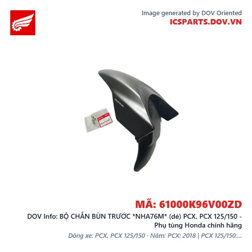 BỘ CHẮN BÙN TRƯỚC *NHA76M* (dè) PCX, PCX 125/150 - Phụ tùng Honda chính hãng