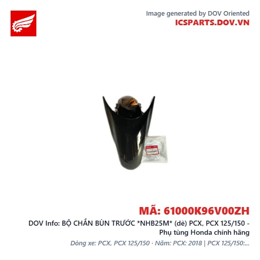 BỘ CHẮN BÙN TRƯỚC *NHB25M* (dè) PCX, PCX 125/150 - Phụ tùng Honda chính hãng