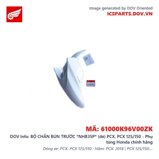 BỘ CHẮN BÙN TRƯỚC *NHB35P* (dè) PCX, PCX 125/150 - Phụ tùng Honda chính hãng