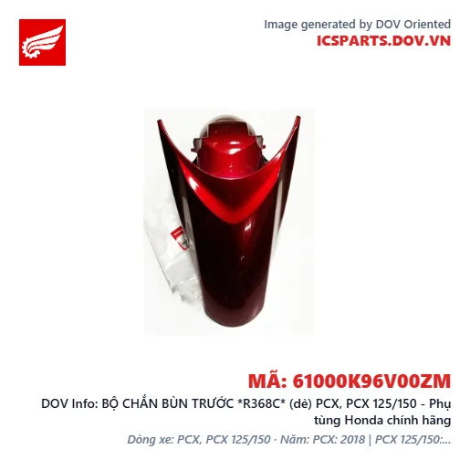 BỘ CHẮN BÙN TRƯỚC *R368C* (dè) PCX, PCX 125/150 - Phụ tùng Honda chính hãng
