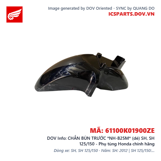 CHẮN BÙN TRƯỚC *NH-B25M* (dè) SH, SH 125/150 - Phụ tùng Honda chính hãng