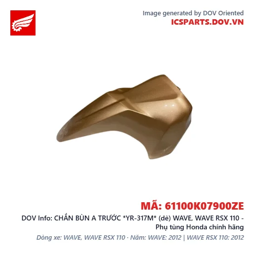 CHẮN BÙN A TRƯỚC *YR-317M* (dè) WAVE, WAVE RSX 110 - Phụ tùng Honda chính hãng