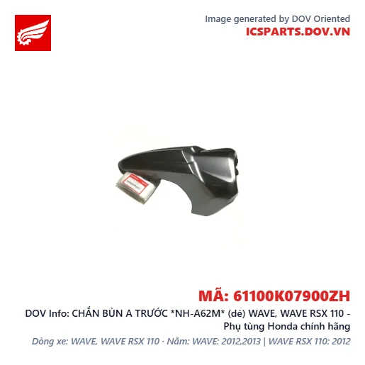 CHẮN BÙN A TRƯỚC *NH-A62M* (dè) WAVE, WAVE RSX 110 - Phụ tùng Honda chính hãng