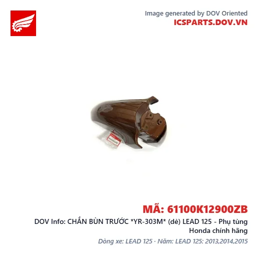 CHẮN BÙN TRƯỚC *YR-303M* (dè) LEAD 125 - Phụ tùng Honda chính hãng