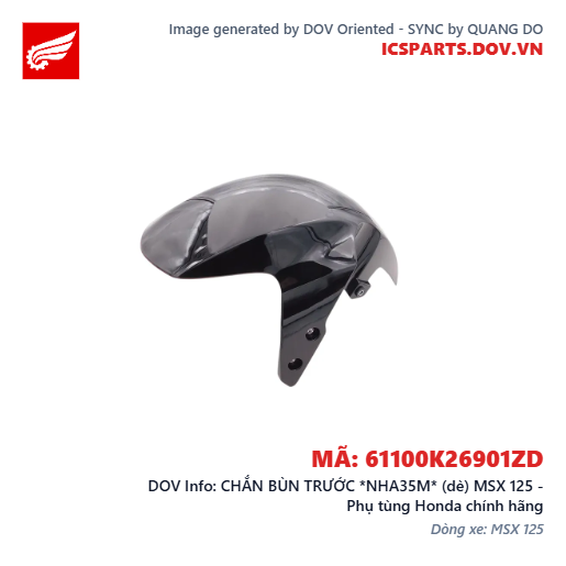 CHẮN BÙN TRƯỚC *NHA35M* (dè) MSX 125 - Phụ tùng Honda chính hãng