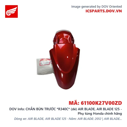 CHẮN BÙN TRƯỚC *R340C* (dè) AIR BLADE, AIR BLADE 125 - Phụ tùng Honda chính hãng