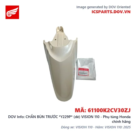 CHẮN BÙN TRƯỚC *Y229P* (dè) VISION 110 - Phụ tùng Honda chính hãng
