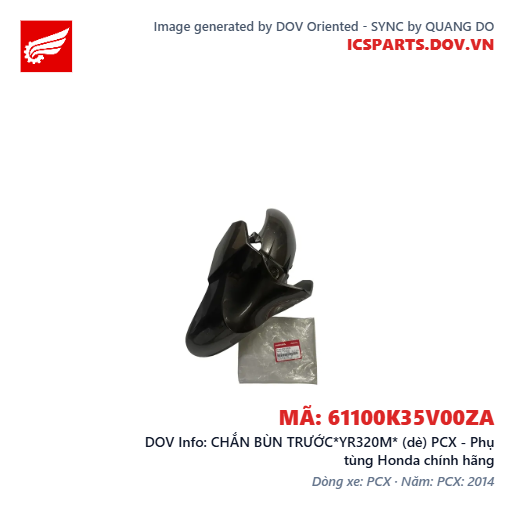 CHẮN BÙN TRƯỚC*YR320M* (dè) PCX - Phụ tùng Honda chính hãng