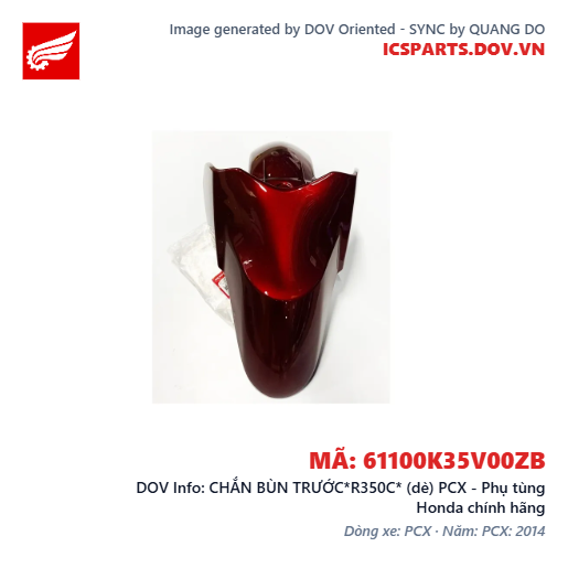 CHẮN BÙN TRƯỚC*R350C* (dè) PCX - Phụ tùng Honda chính hãng