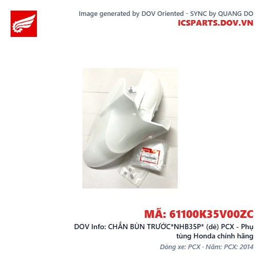 CHẮN BÙN TRƯỚC*NHB35P* (dè) PCX - Phụ tùng Honda chính hãng