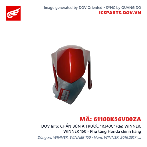 CHẮN BÙN A TRƯỚC *R340C* (dè) WINNER, WINNER 150 - Phụ tùng Honda chính hãng