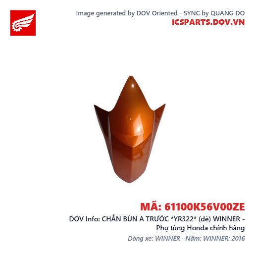 CHẮN BÙN A TRƯỚC *YR322* (dè) WINNER - Phụ tùng Honda chính hãng