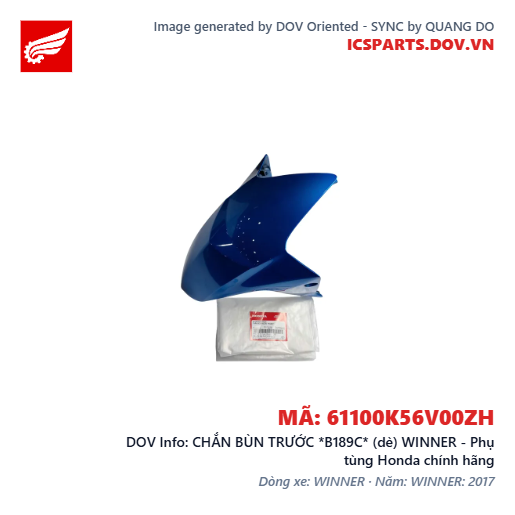 CHẮN BÙN TRƯỚC *B189C* (dè) WINNER - Phụ tùng Honda chính hãng