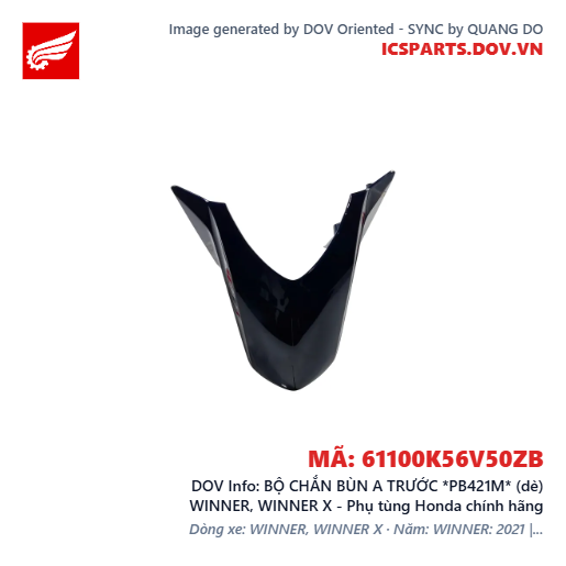BỘ CHẮN BÙN A TRƯỚC *PB421M* (dè) WINNER, WINNER X - Phụ tùng Honda chính hãng