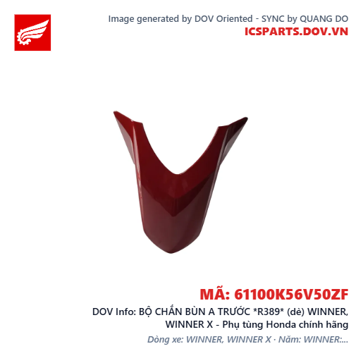 BỘ CHẮN BÙN A TRƯỚC *R389* (dè) WINNER, WINNER X - Phụ tùng Honda chính hãng