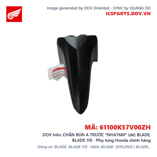 CHẮN BÙN A TRƯỚC *NHA76M* (dè) BLADE, BLADE 110 - Phụ tùng Honda chính hãng
