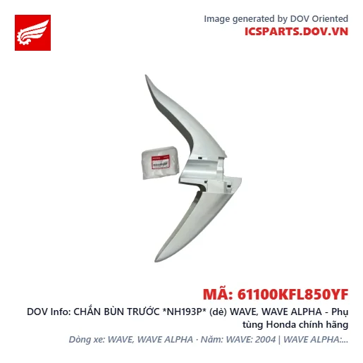 CHẮN BÙN TRƯỚC *NH193P* (dè) WAVE, WAVE ALPHA - Phụ tùng Honda chính hãng