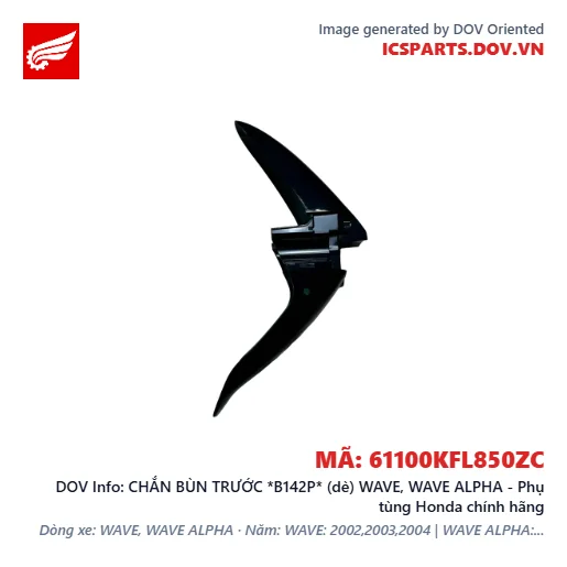 CHẮN BÙN TRƯỚC *B142P* (dè) WAVE, WAVE ALPHA - Phụ tùng Honda chính hãng