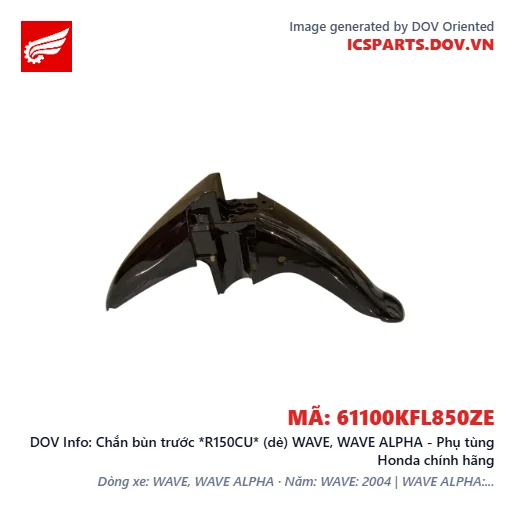 Chắn bùn trước *R150CU* (dè) WAVE, WAVE ALPHA - Phụ tùng Honda chính hãng