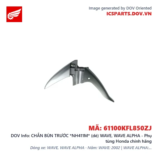 CHẮN BÙN TRƯỚC *NH411M* (dè) WAVE, WAVE ALPHA - Phụ tùng Honda chính hãng