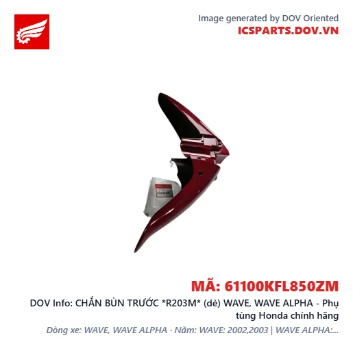 CHẮN BÙN TRƯỚC *R203M* (dè) WAVE, WAVE ALPHA - Phụ tùng Honda chính hãng