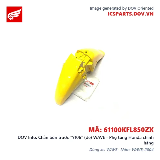 Chắn bùn trước *Y106* (dè) WAVE - Phụ tùng Honda chính hãng