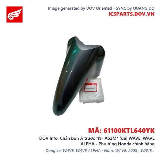 Chắn bùn A trước *NHA62M* (dè) WAVE, WAVE ALPHA - Phụ tùng Honda chính hãng