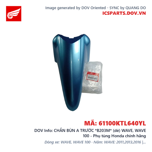 CHẮN BÙN A TRƯỚC *B203M* (dè) WAVE, WAVE 100 - Phụ tùng Honda chính hãng