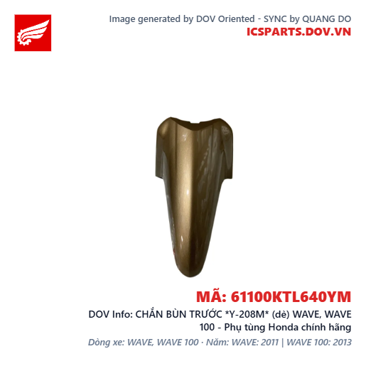 CHẮN BÙN TRƯỚC *Y-208M* (dè) WAVE, WAVE 100 - Phụ tùng Honda chính hãng
