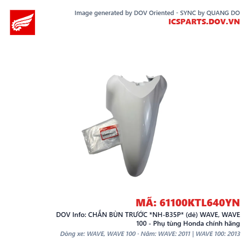 CHẮN BÙN TRƯỚC *NH-B35P* (dè) WAVE, WAVE 100 - Phụ tùng Honda chính hãng