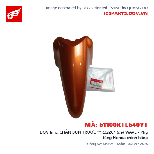 CHẮN BÙN TRƯỚC *YR322C* (dè) WAVE - Phụ tùng Honda chính hãng