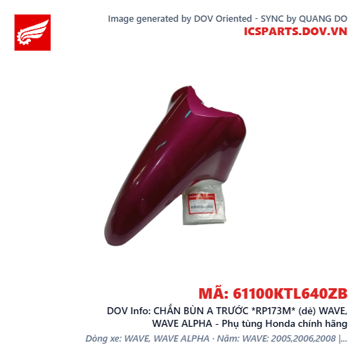 CHẮN BÙN A TRƯỚC *RP173M* (dè) WAVE, WAVE ALPHA - Phụ tùng Honda chính hãng