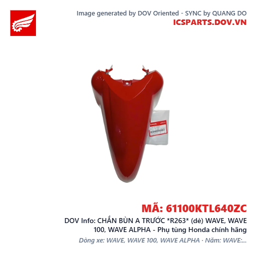 CHẮN BÙN A TRƯỚC *R263* (dè) WAVE, WAVE 100, WAVE ALPHA - Phụ tùng Honda chính hãng