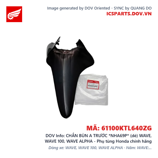 CHẮN BÙN A TRƯỚC *NHA69P* (dè) WAVE, WAVE 100, WAVE ALPHA - Phụ tùng Honda chính hãng