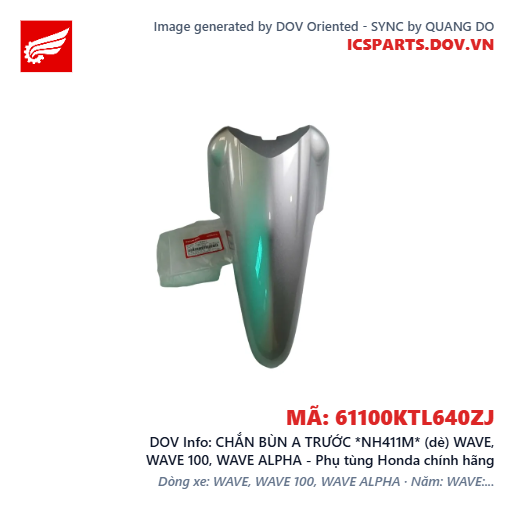 CHẮN BÙN A TRƯỚC *NH411M* (dè) WAVE, WAVE 100, WAVE ALPHA - Phụ tùng Honda chính hãng