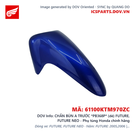 CHẮN BÙN A TRƯỚC *PB368P* (dè) FUTURE, FUTURE NEO - Phụ tùng Honda chính hãng