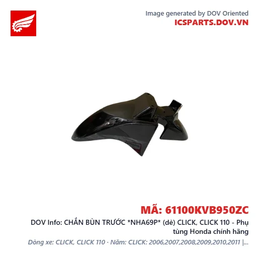 CHẮN BÙN TRƯỚC *NHA69P* (dè) CLICK, CLICK 110 - Phụ tùng Honda chính hãng