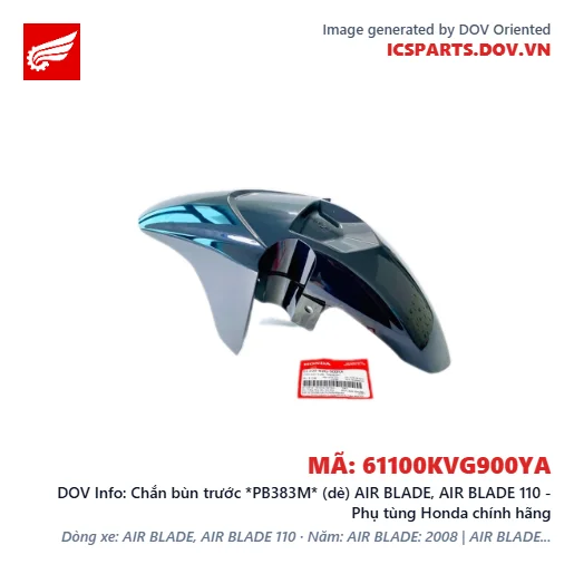Chắn bùn trước *PB383M* (dè) AIR BLADE, AIR BLADE 110 - Phụ tùng Honda chính hãng