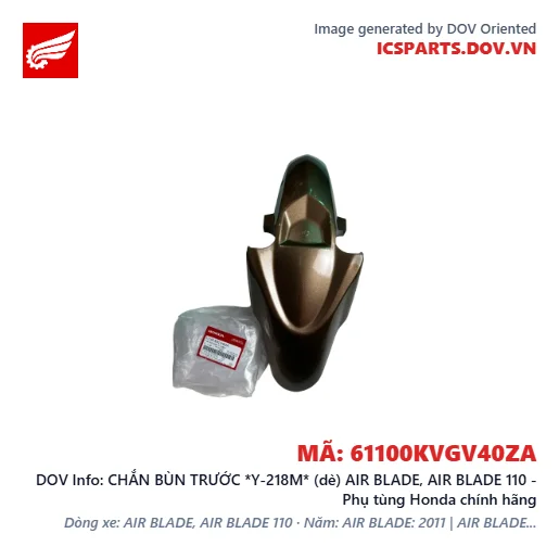 CHẮN BÙN TRƯỚC *Y-218M* (dè) AIR BLADE, AIR BLADE 110 - Phụ tùng Honda chính hãng