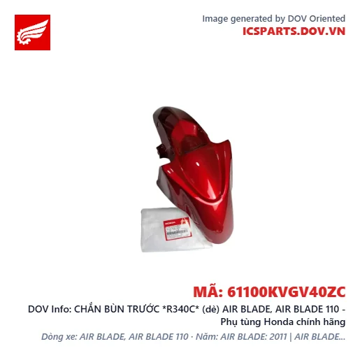 CHẮN BÙN TRƯỚC *R340C* (dè) AIR BLADE, AIR BLADE 110 - Phụ tùng Honda chính hãng