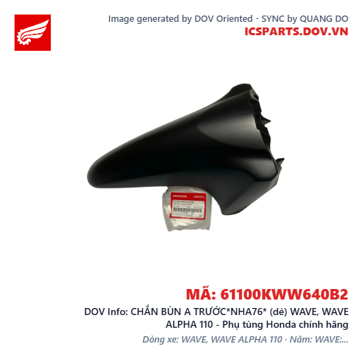 CHẮN BÙN A TRƯỚC*NHA76* (dè) WAVE, WAVE ALPHA 110 - Phụ tùng Honda chính hãng