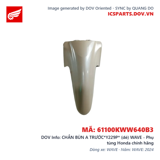 CHẮN BÙN A TRƯỚC*Y229P* (dè) WAVE - Phụ tùng Honda chính hãng