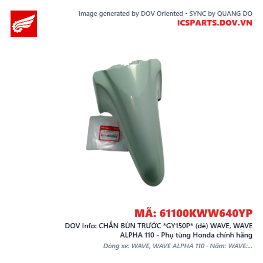 CHẮN BÙN TRƯỚC *GY150P* (dè) WAVE, WAVE ALPHA 110 - Phụ tùng Honda chính hãng